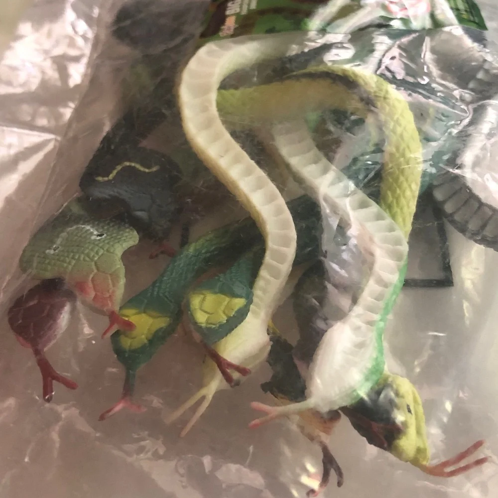 Green Assorted Toy Snakes - Pack
